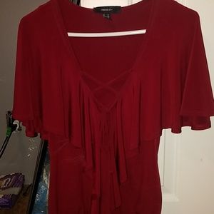 Garnet forever 21 top that buttons under a skirt